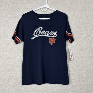 Teens Apparel Top Girls XL 15/17 Blue Chicago Bears Football Short Sleeve
